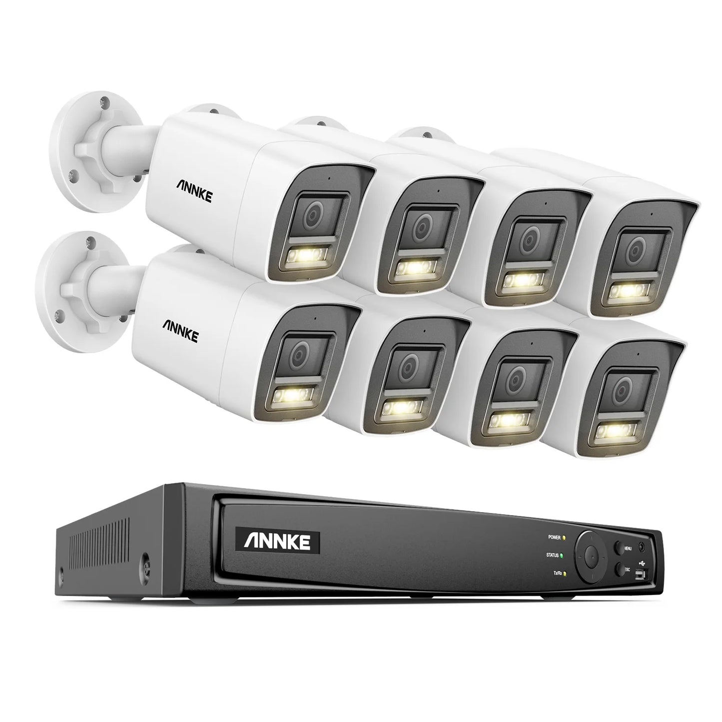 Annke 16CH NVR 12MP HD IP Security Camera Poe 6K Dual Light Audio Fixed Video Surveillance Human Vehicle Detection CCTV System