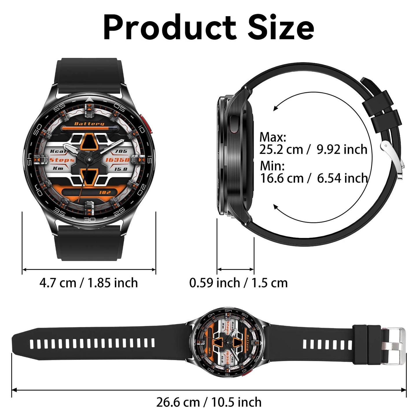 EIGIIIS Smart Watch with Earbuds1.39"HD Fitness Watch with Heart Rate Blood Oxygen Sleep Tracker 2 in1 Bluetooth for iOS Android