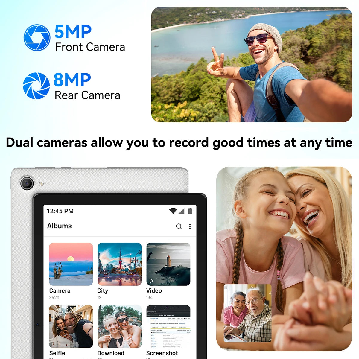 New 10.1 inch Tablet Android 14 Phablet 8GB RAM 32GB ROM Widevine L1 HD Octa-Core 2.0 GHz WiFi 6 Bluetooth 5.0 5000mWh Battery