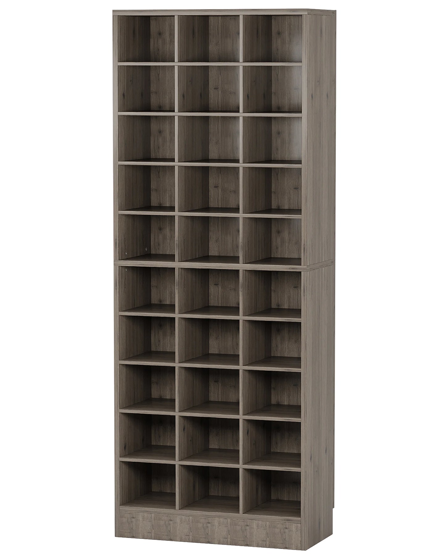 Tribesigns Wooden Shoe Cabinet 8-Tier Display Shelf Rack Stand White Wood Cube Shelf