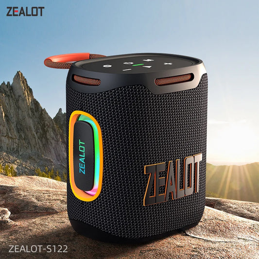 Zealot-S122 Bluetooth Speaker BT5.3 Wireless IPX6 Waterproof Shower Speaker,25W HiFi Stereo Sound,TWS Pairing,20H Music Playtime