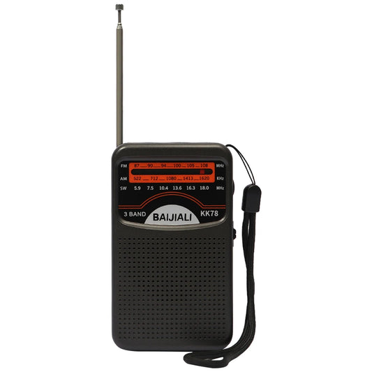 Portable Mini Digital Radio SW/AM/FM Battery Operated Telescopic Antenna Built-in Speaker Portable Mini Radio for Emergency Use