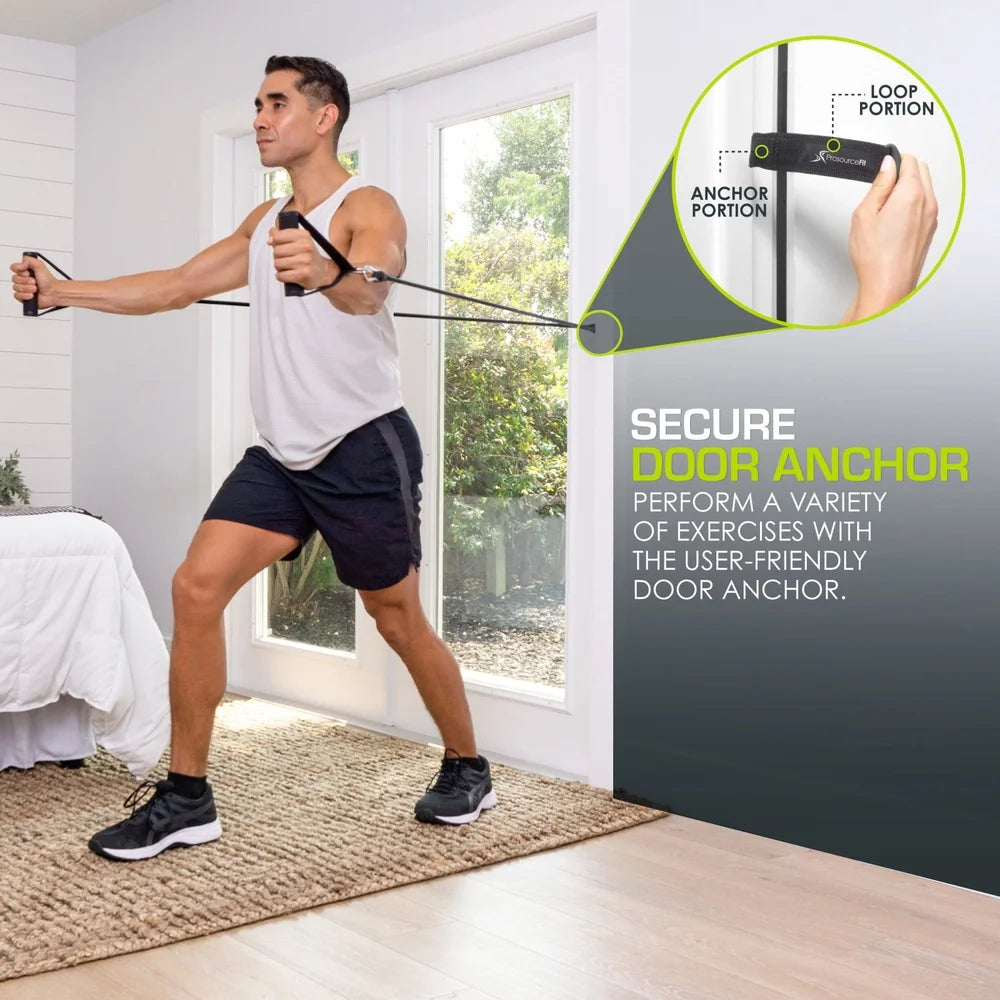 Single Stackable Resistance Bands Door Anchor Exercise Guide Adjustable Bands Home Workouts Full Body Fitness 5-50 lb Resistance