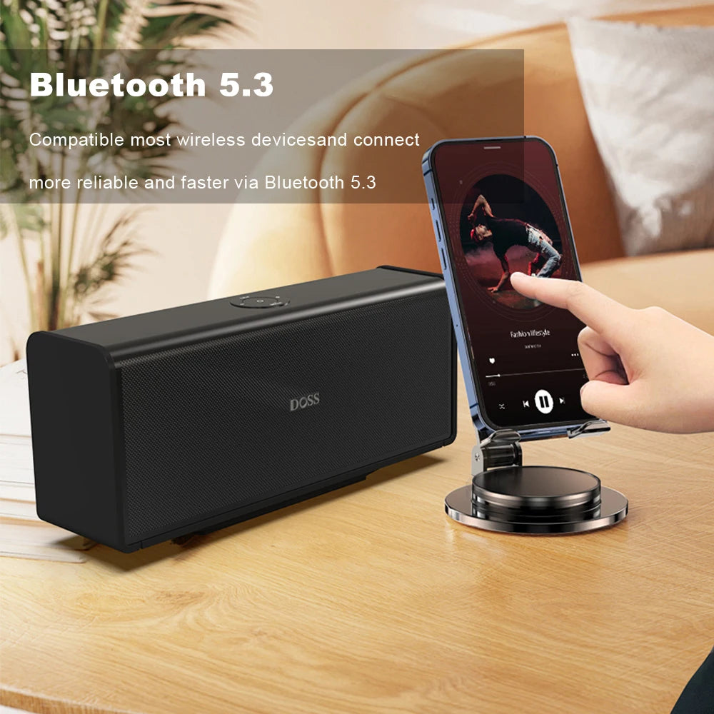 DOSS Home Bluetooth Speaker 80W Powerful Sound Bass Subwoofer Sound Box TWS Stereo Pairing 18 Hours Playtime Wireless Speakers
