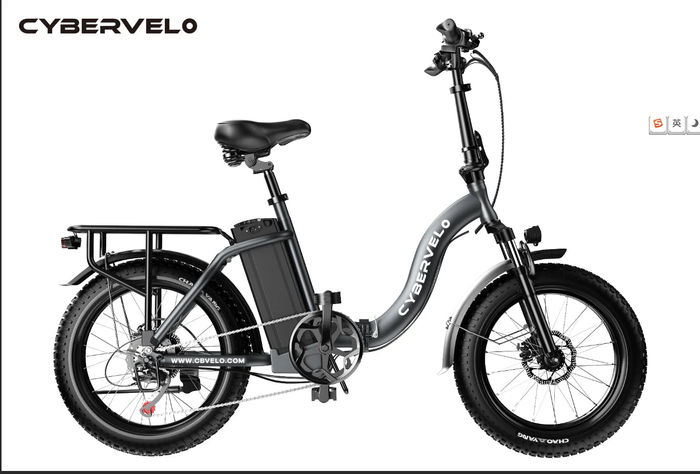 1000W Peak Electric Bike for Adults Cybervelo EK4 EK5 Foldable 28+MPH 80Miles Removable Battery Fat Tire Off-road E-bike