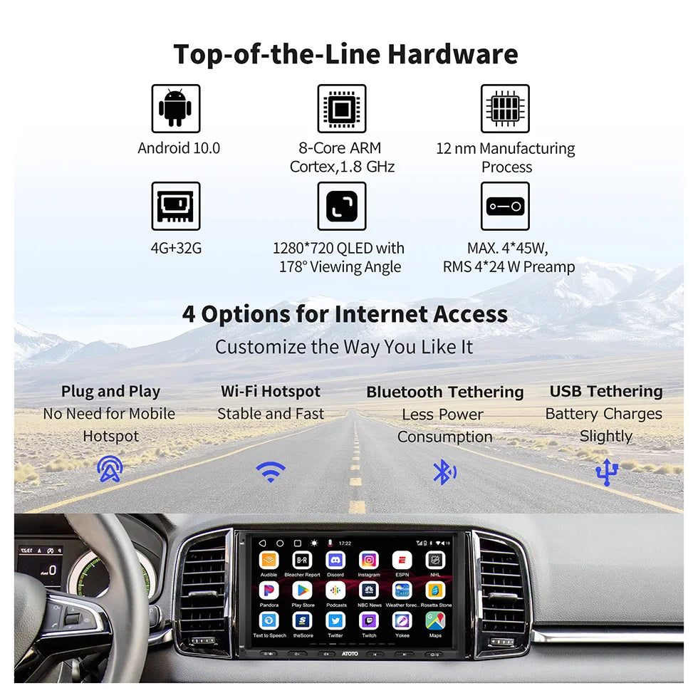9" inch Double 2 Din Android Car Radio 2Din Stereo Wireless Apple CarPlay Android Auto Screen Car Multimedia Player Atotozone