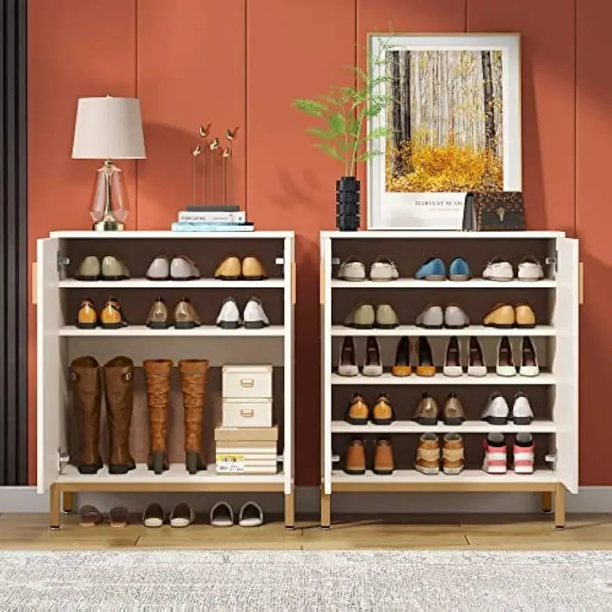 Shoe Cabinet with Doors, 20 Pairs Entryway Shoe Storage Cabinet Modern Storage Organizer for Closet, Living Room, Bedroom