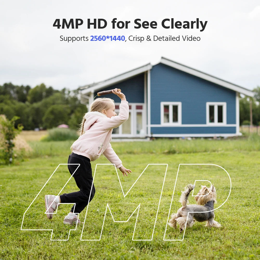 ANNKE H.264+ 4MP Wifi security camera Built-in battery wireless PT IP Camera Color Night Vision solar security camera outdoor