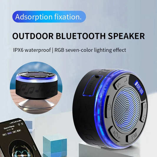 Bathroom Waterproof Wireless Bluetooth Speaker FM Radio HIFI Sound Quality with Large Suction Cup Outdoor Portable Mini Soundbox
