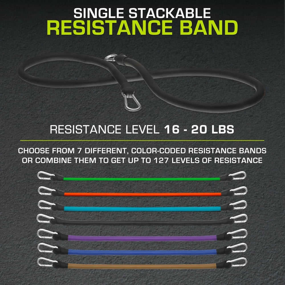 Single Stackable Resistance Bands Door Anchor Exercise Guide Adjustable Bands Home Workouts Full Body Fitness 5-50 lb Resistance