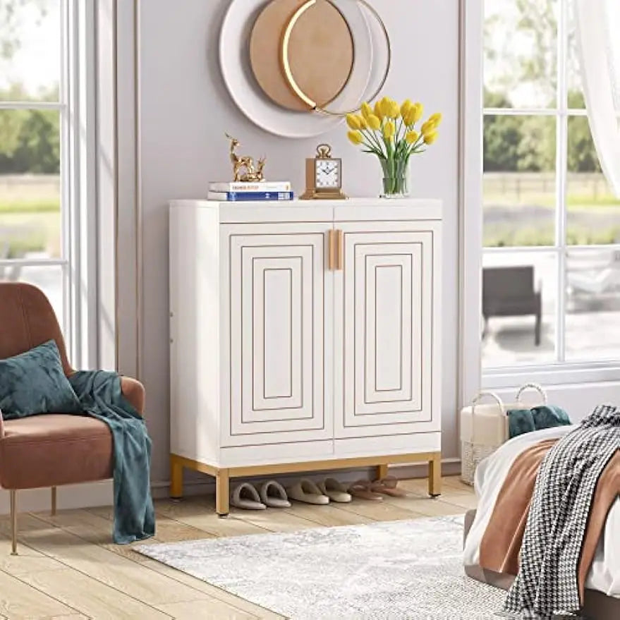 Shoe Cabinet with Doors, 20 Pairs Entryway Shoe Storage Cabinet Modern Storage Organizer for Closet, Living Room, Bedroom