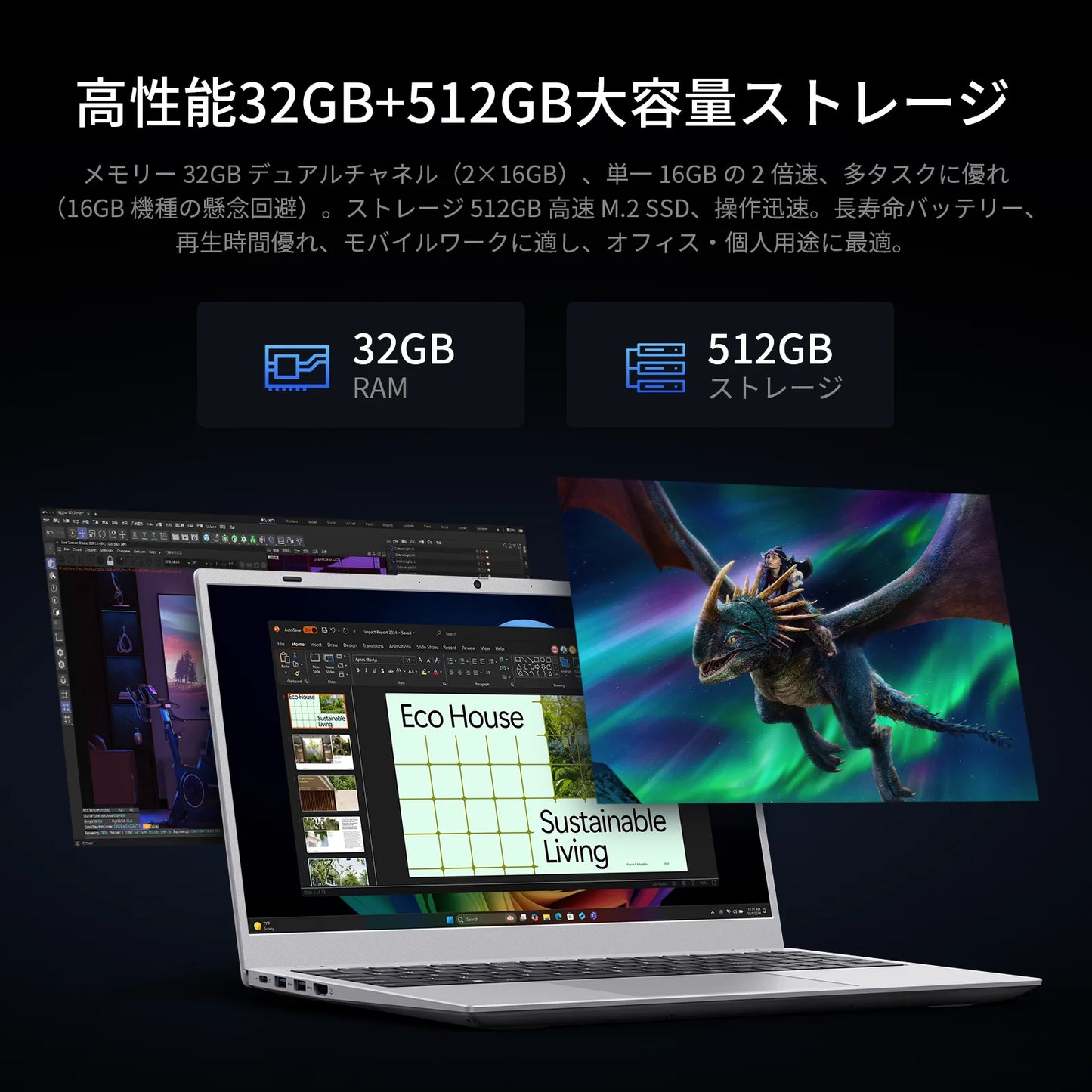 Laptop Computer 15.6 inch FHD intel Pentium Gold 6500Y up to 3.4GHz 32GB RAM 512GB SSD WiFi5,USB-C Business and Student Laptops