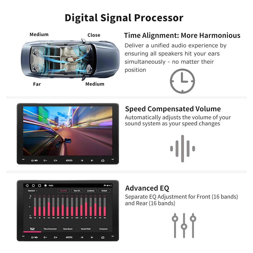 9" inch Double 2 Din Android Car Radio 2Din Stereo Wireless Apple CarPlay Android Auto Screen Car Multimedia Player Atotozone