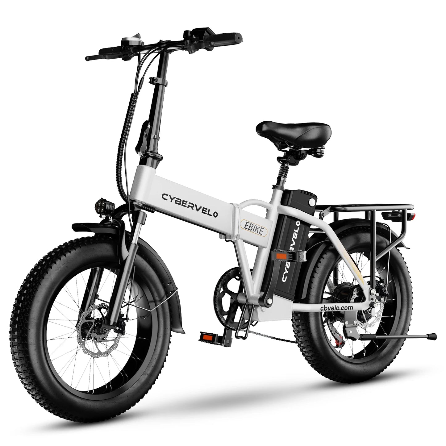 1000W Peak Electric Bike for Adults Cybervelo EK4 EK5 Foldable 28+MPH 80Miles Removable Battery Fat Tire Off-road E-bike