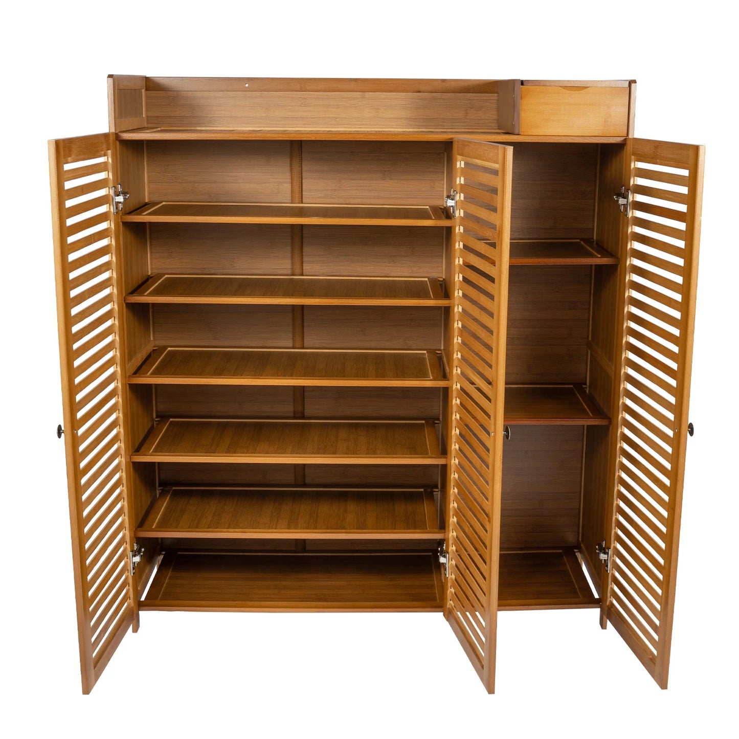Wooden shoe cabinet Hallway shoe cabinet Shoe rack Storage cabinet Three-door seven-tier shoe rack