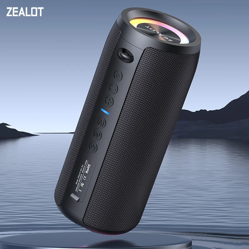 Zealot-S51Pro High-power Bluetooth Speaker 40W 3D Stereo Bass Bluetooth Speaker Portable IPX5 Waterproof Suitable TWS Boom Box