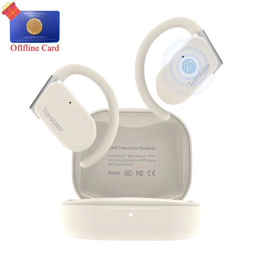 Wooask-M9 Translator Earbuds,OWS Two-Way Real Time Translator Headset ,Online 144 Languages with 11 Offline Packs,No WiFi Needed