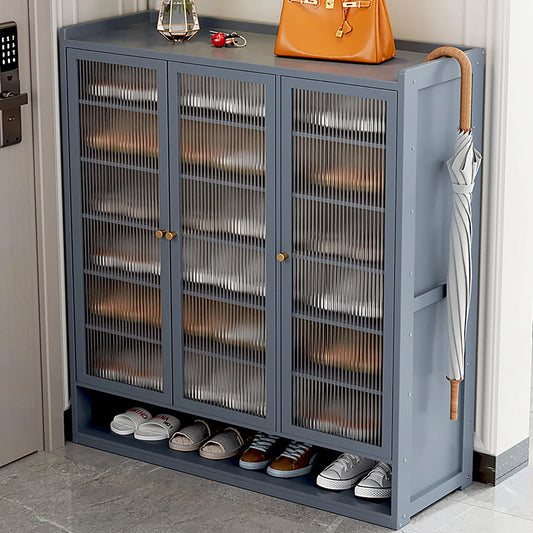 Shoe Cabinet Freestanding Organizer Shoe Rack Dustproof Shelf Shoe Storage Stand 8-Tier 3-Door