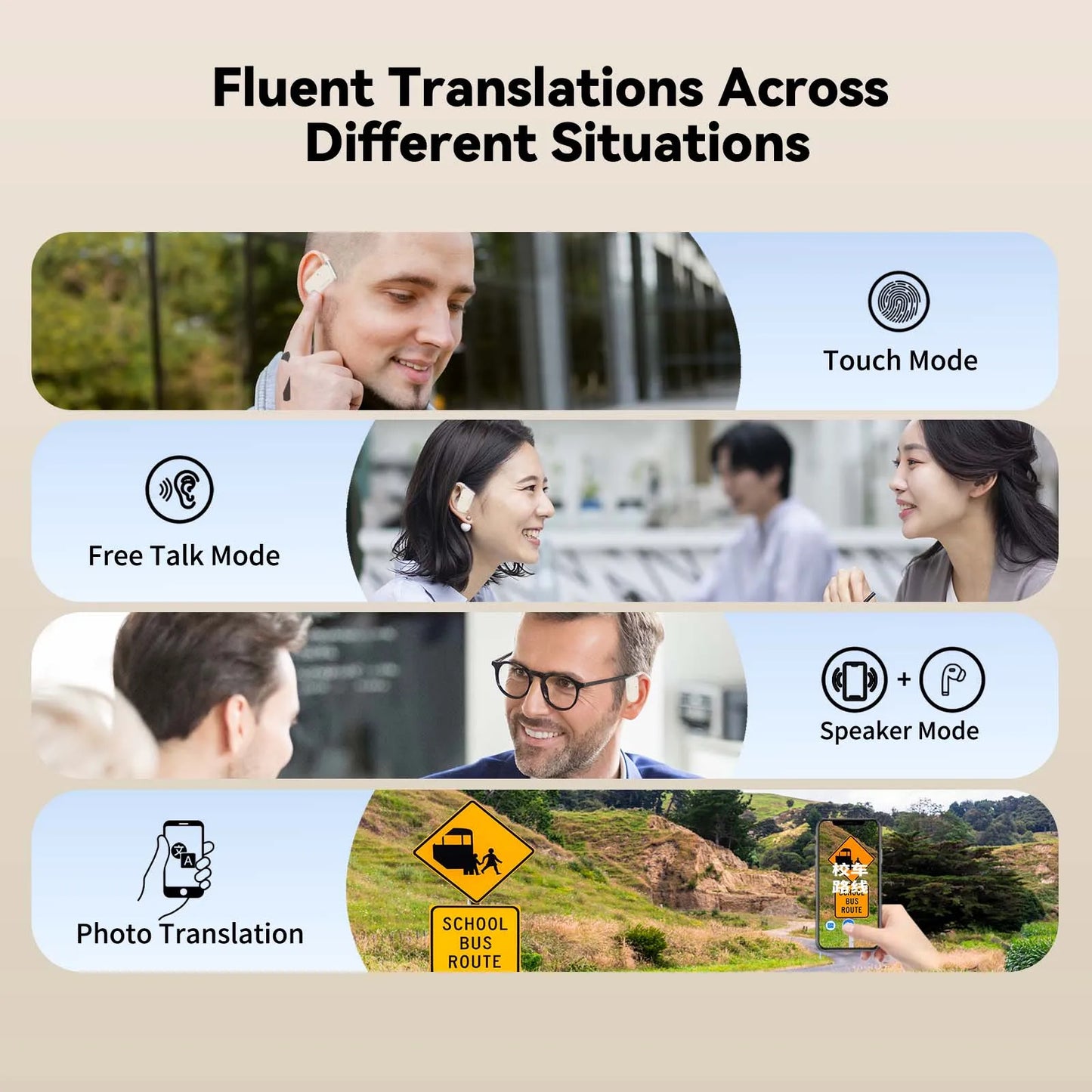 Wooask-M9 Translator Earbuds,OWS Two-Way Real Time Translator Headset ,Online 144 Languages with 11 Offline Packs,No WiFi Needed