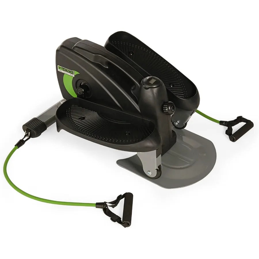 Under Desk Elliptical Fitness Equipment for Standing or Seated Use - Compact Strider Foot Exercise Machine in Black with High D