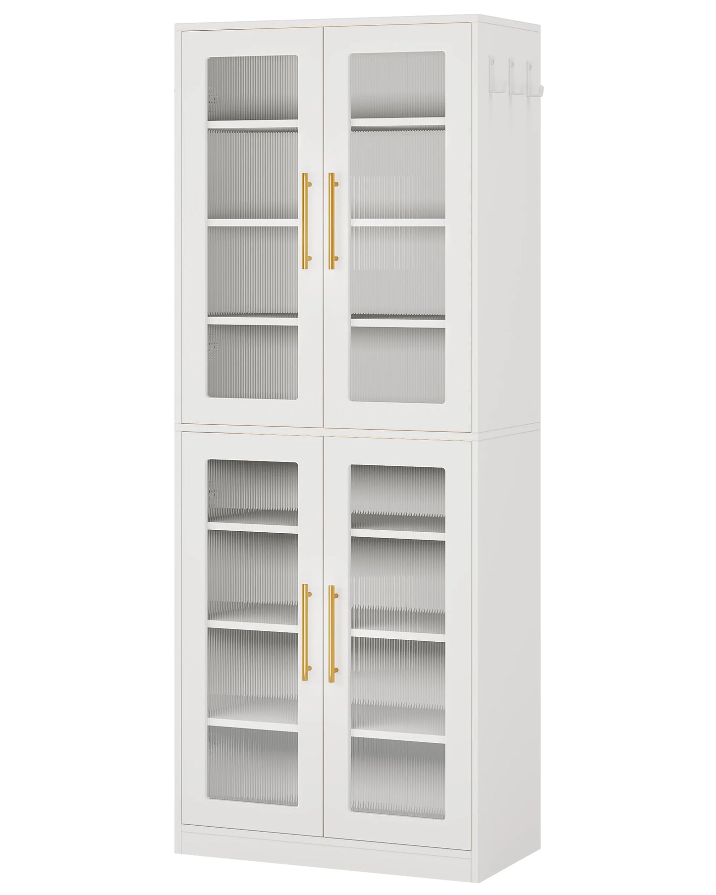 Tribesigns Tall Shoe Cabinet with Acrylic Doors and LED Lights, 8-Tier Entryway Shoe Storage Rack with Adjustable Shelves