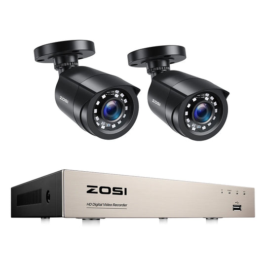 ZOSI 8CH 1080P CCTV System Outdoor 5MP Lite Video DVR with 2/4/6/8pcs 2MP Wired Security Cam Day/Night Video Surveillance System