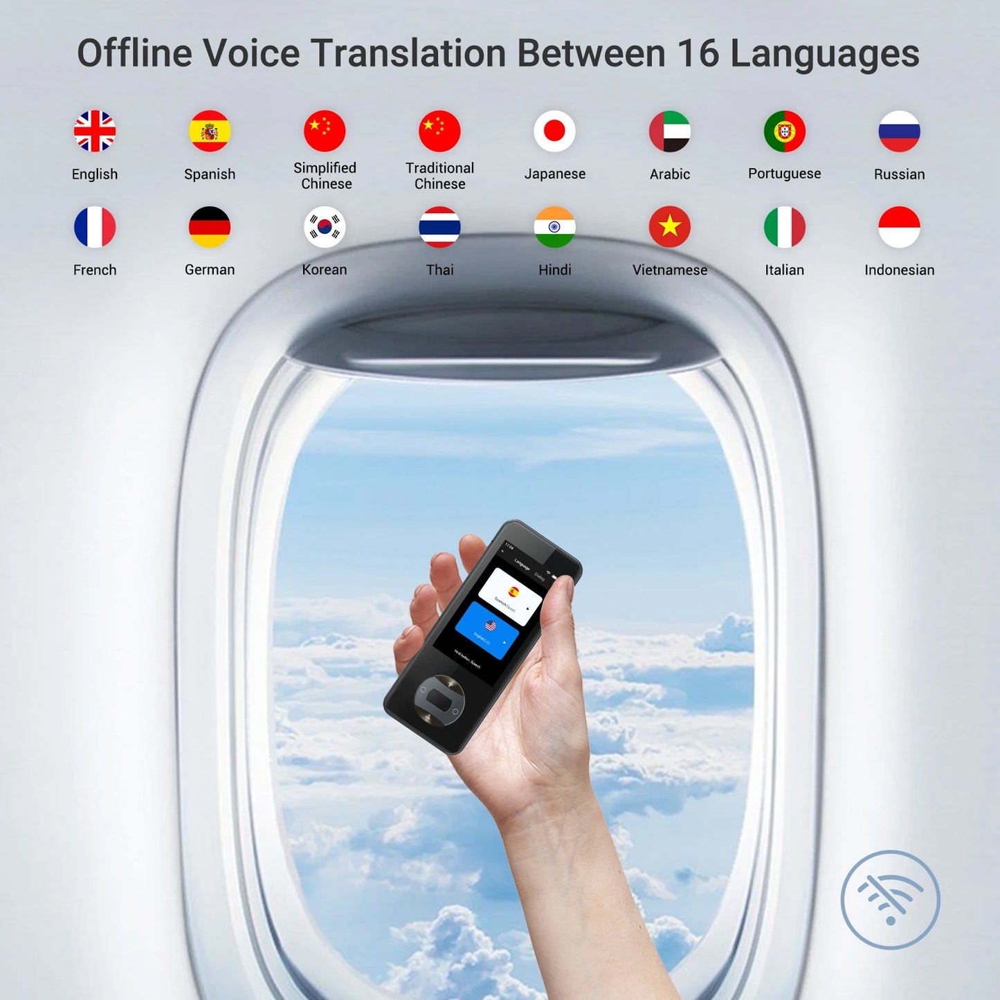 Wooask-W10 Smart Translator-144 Languages Voice Translation Device, Two-way Instant ,No WiFi for 16 Offline Languages,for Travel