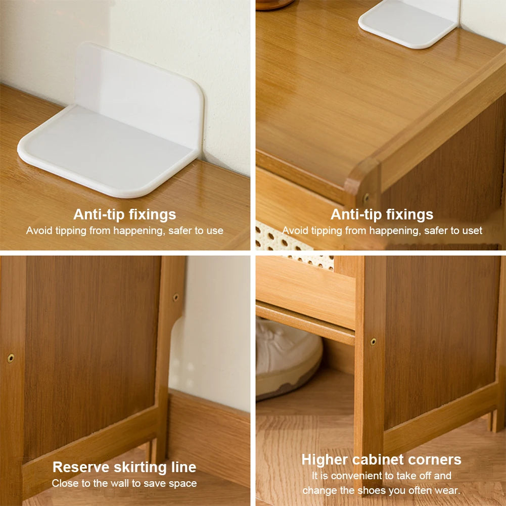 Wooden Shoe Cabinet with 2 Flip Drawers Shoes Storage Organizer Adjustable Shelves Rack for Hallway Living Room Or Bedroom