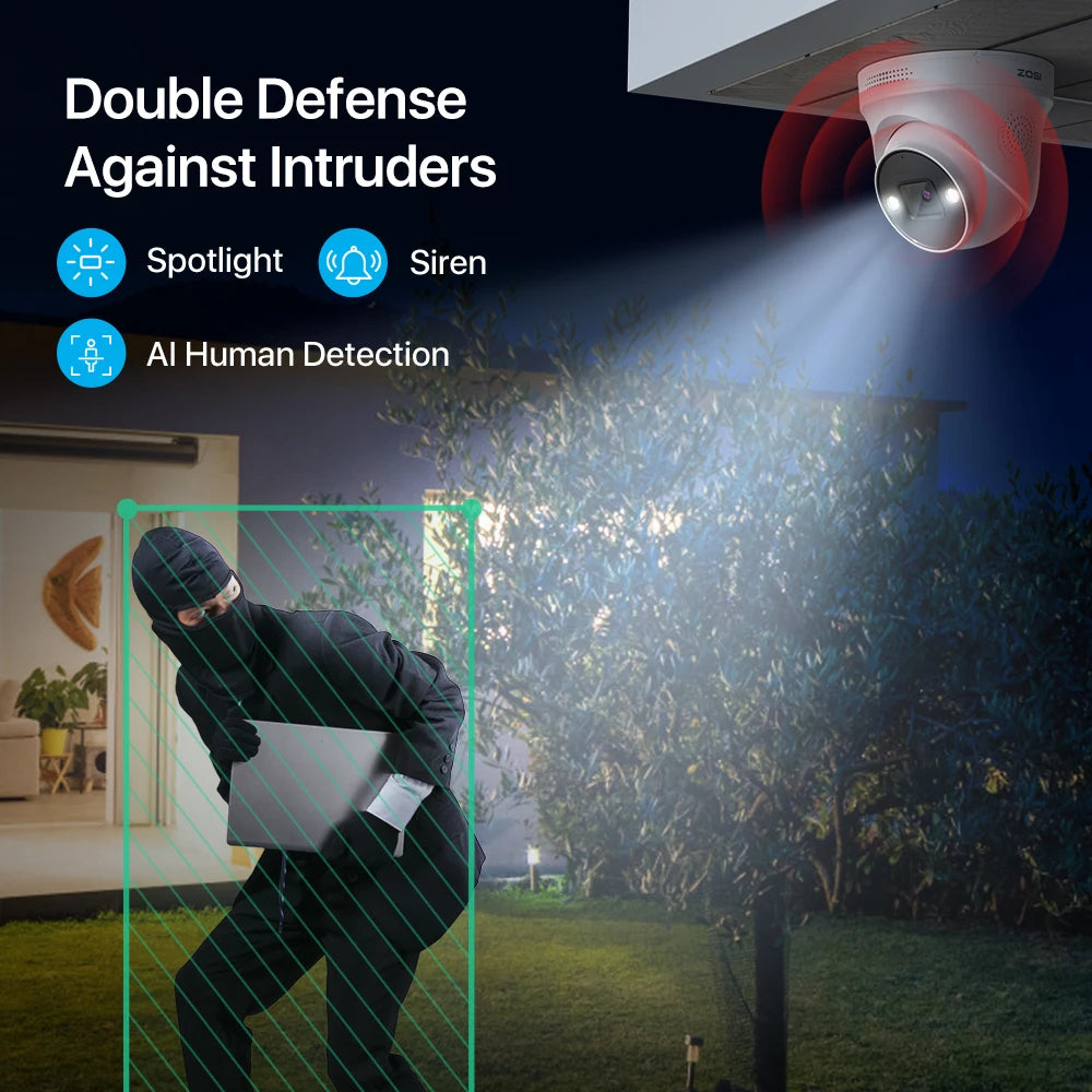 ZOSI 4K 8MP 5MP POE Video Surveillance Kit 8CH H.265 Home CCTV NVR Set Color Night Vision AI Detection IP Security Camera System